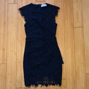 XENIA blue lace bodycon dress
